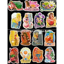 Vente en gros coutume parfumée fleur autocollant scratch et sniff sticker